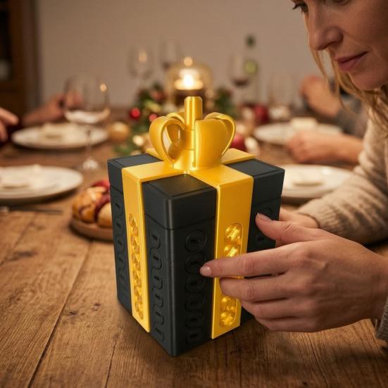 Sturdy 3D Printed Gift Cases Puzzle Box with Hidden Storage Compartment for Pranks And DIY Assembly Boxes Party Surprises, Reusable Integrated