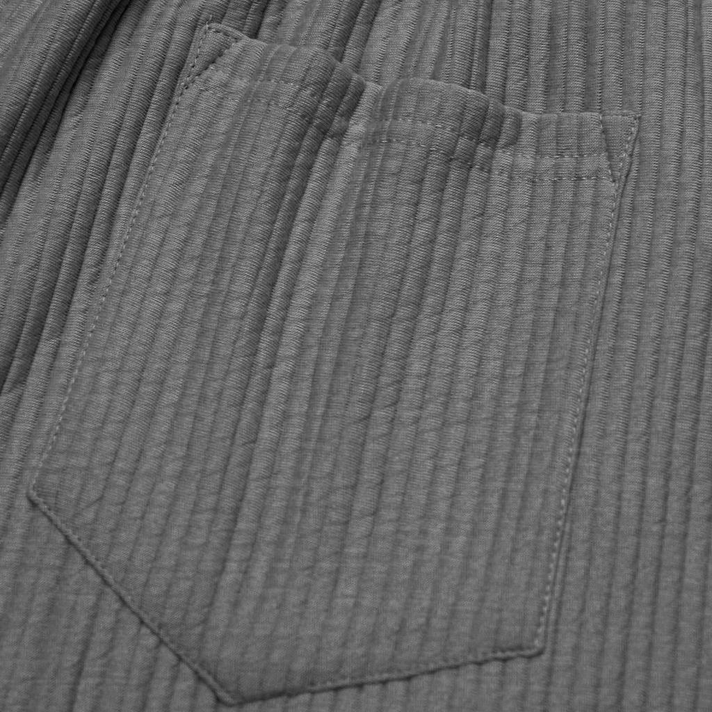 Spring and autumn wide-leg men's pants, casual loose jacquard striped pit strips, drawstring straight trousers, men