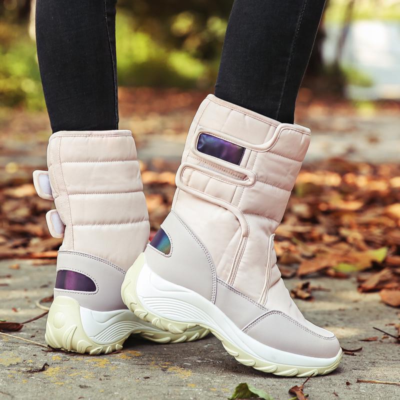 35-42 Winter Women's Large Size Snow Boots High-top Thick Plush Outdoor Waterproof Women's Boots