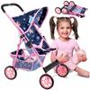 Poussette Pour Poupée Kinderplay Légère Et Pliable, Capote, Roues Mousse, Cadre Aluminium (KP0280I)