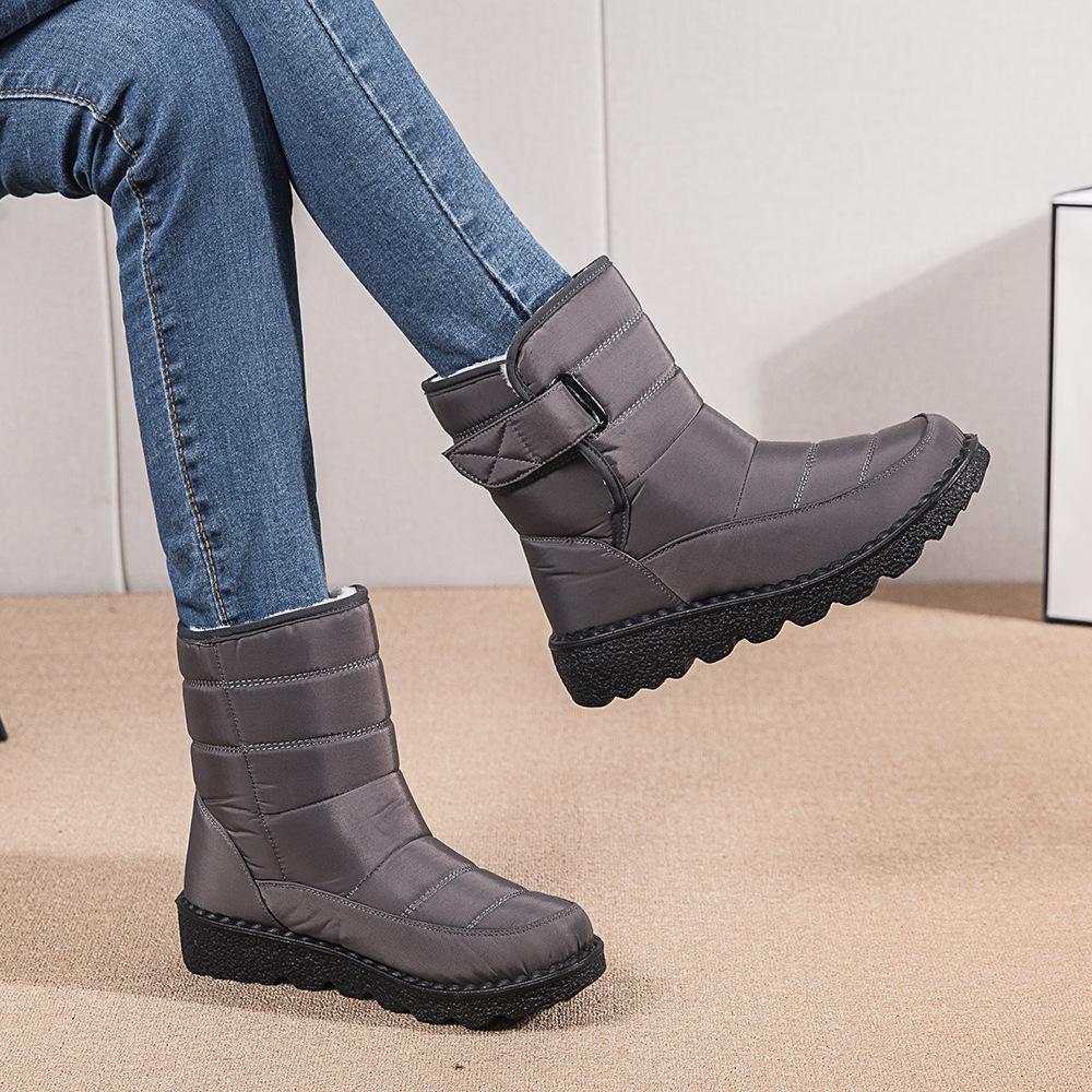 Warm Winter Snow Boots Fleece Lined Oxford Cloth Waterproof Boots Women Boots