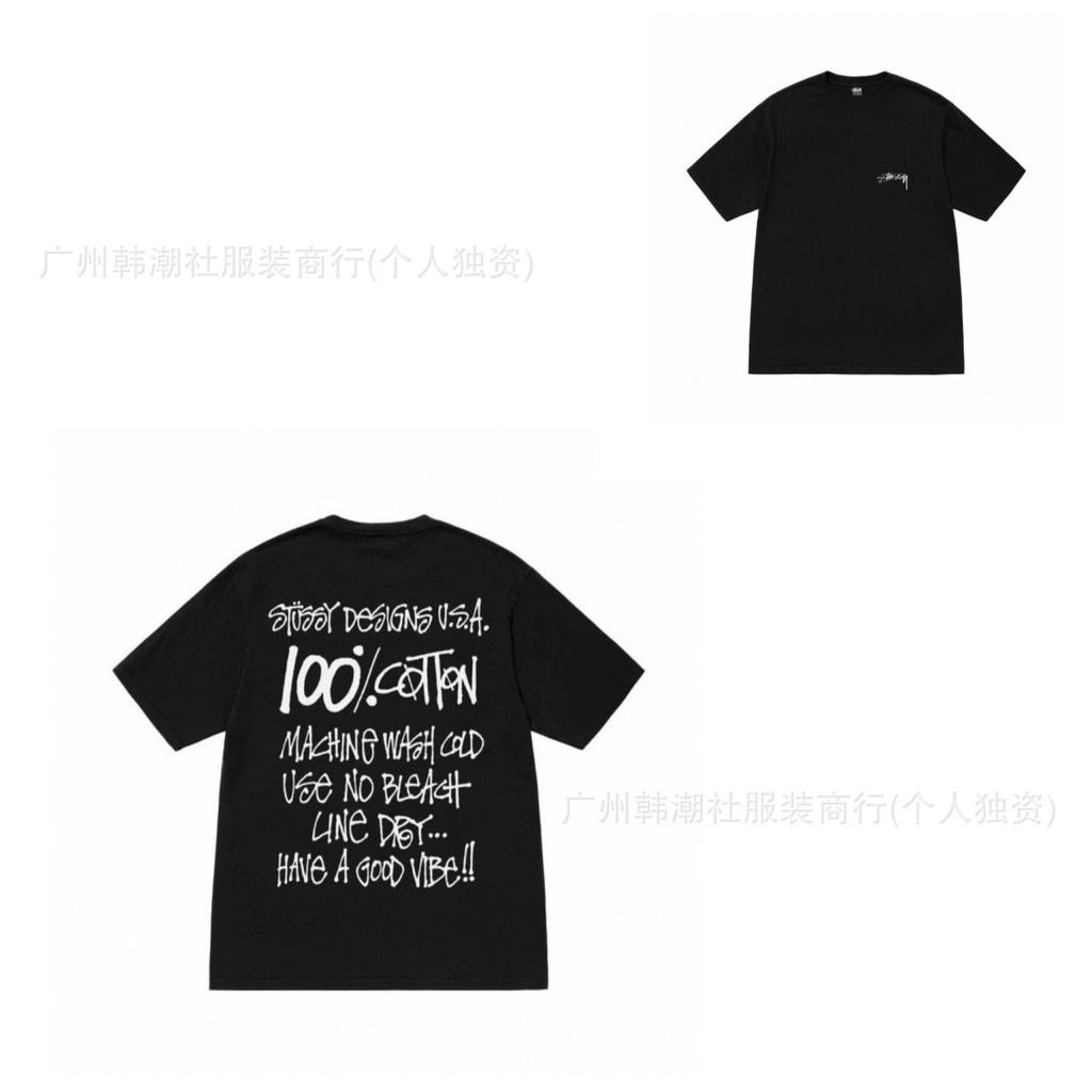 [2] American trendy brand short-sleeved t-shirt black and white collection printed short-sleeved t-shirt casual couple men and women of the same style
