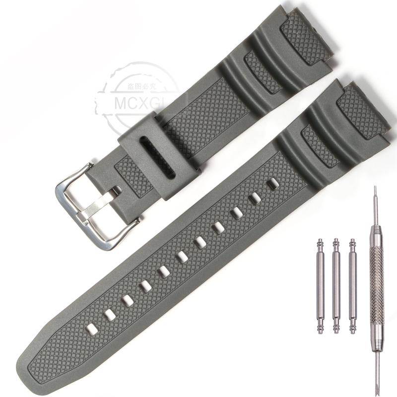 Uhrenarmband für Casio AQ-S810W AE1200WH SGW300 400 500 W-800H Herren Wasserdicht Natürliches Harz Ersatz Dornschließe Armband