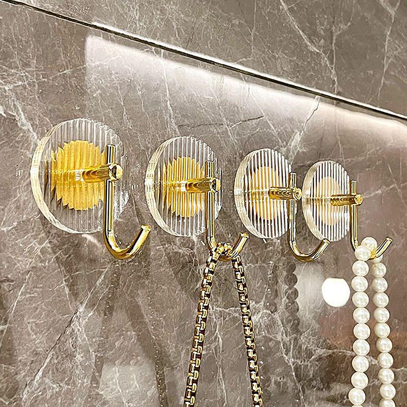 Acrylic Tranparent Multifunction Wall Hook Key Cloth Organizer Hanger Bathroom Robe Towel Rack Kitchen Hardware Hooks