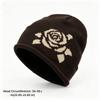Ear Protection Warm Knitted Hat Soft Knit Rose Jacquard Beanie Winter Hat  Daily Wear