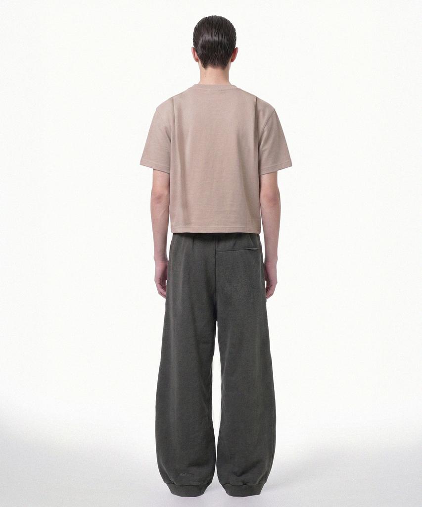 PRINOAR Semi-Crop Short Sleeve T-Shirt - Ginger Beige