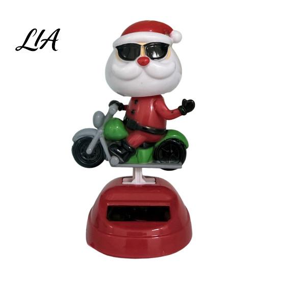 Holiday Car Interior Ornaments Solar Powered Dancing Ornament, Creative Dashboard Christmas Cartoon Figure for Auto Decoration, Cute Shaking