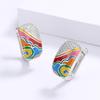 Fashion Earrings for Women's Irregular Color Epoxy Women's Earrings Simple Bridal Jewelry Handmade Enamel Earrings