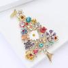Enamel Colorful Exquisite Rhinestones Christmas Tree Brooches Party Casual Clothing Accessories