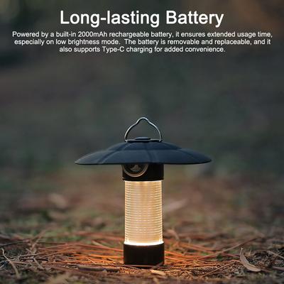 LED Camping Light Multifunctional Tent Lamp Emergency Flashlight Rechargeable Work Light with 5