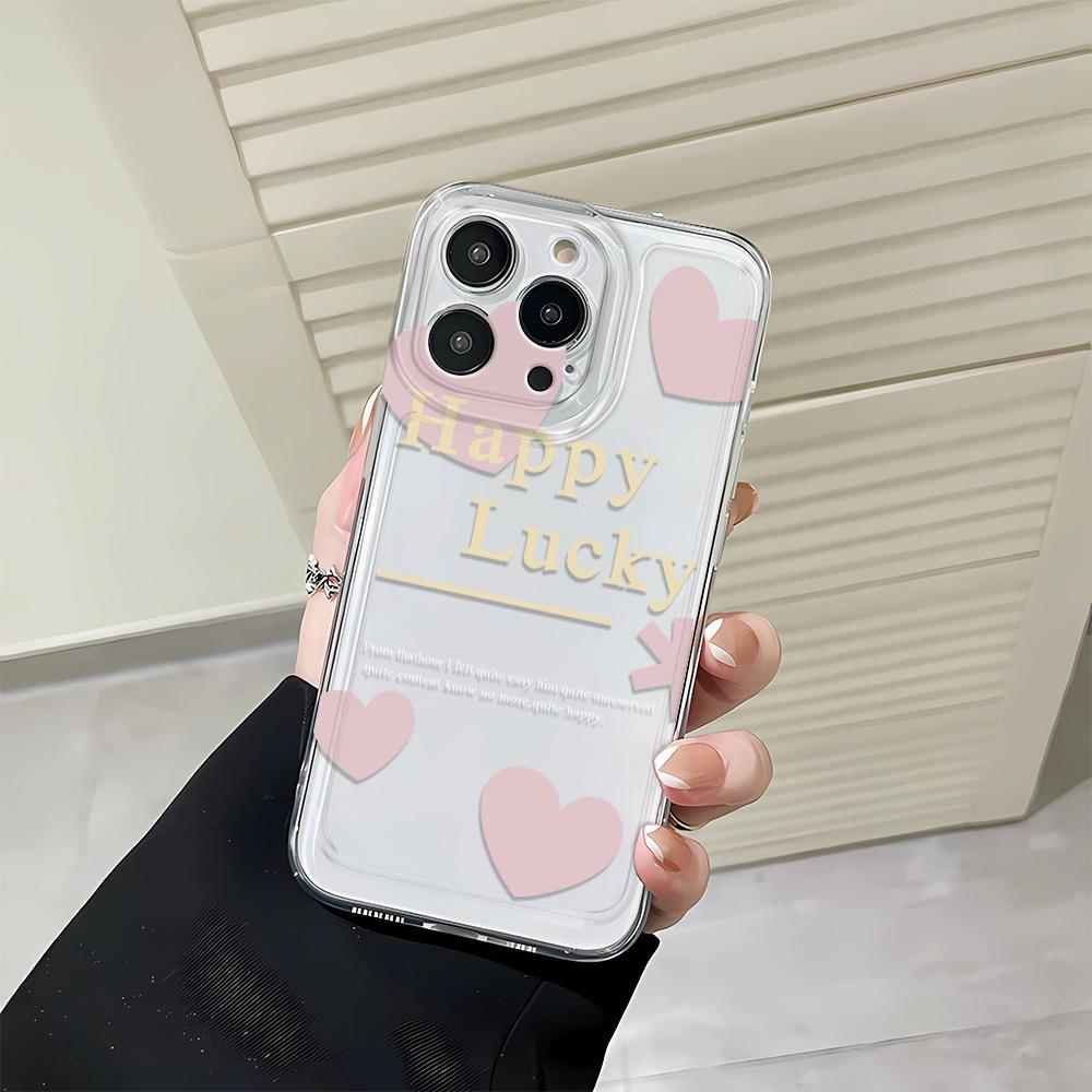 Pink Love Heart Phone Case For iPhone 15 14 13 Pro Max Case For Samsung 11 12 X XS XR 7 8 Plus Case Funda Coque Bumber Shell