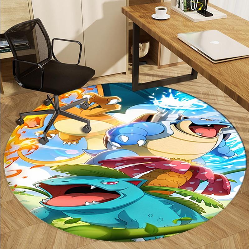 Pokemon Patroon Rond Kleed, Binnen/Buiten Mat, voor Picknick, Speelkamer, Slaapkamer, Kantoor, Woonkamer, Huisdecoratie Tapijt, Verjaardagscadeau