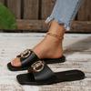 Sandals new slippers solid color decorative square slippers
