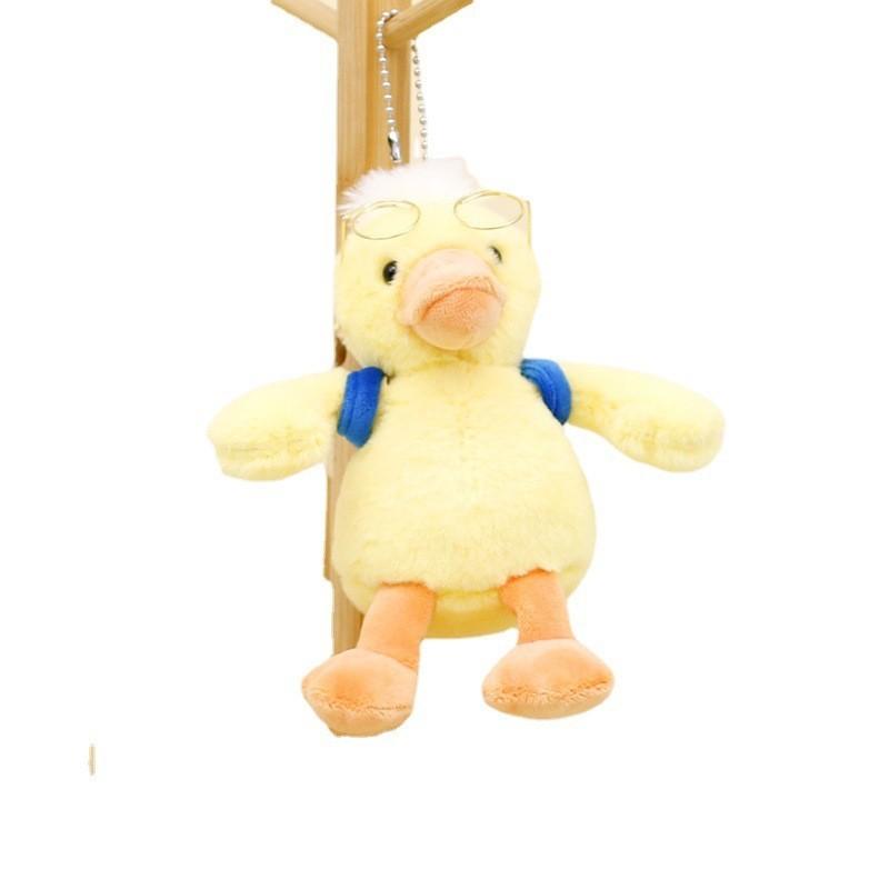 Adorable Yellow Duck Plush Toy Keychain Cute Short Plush Duckie Stuffed Animal