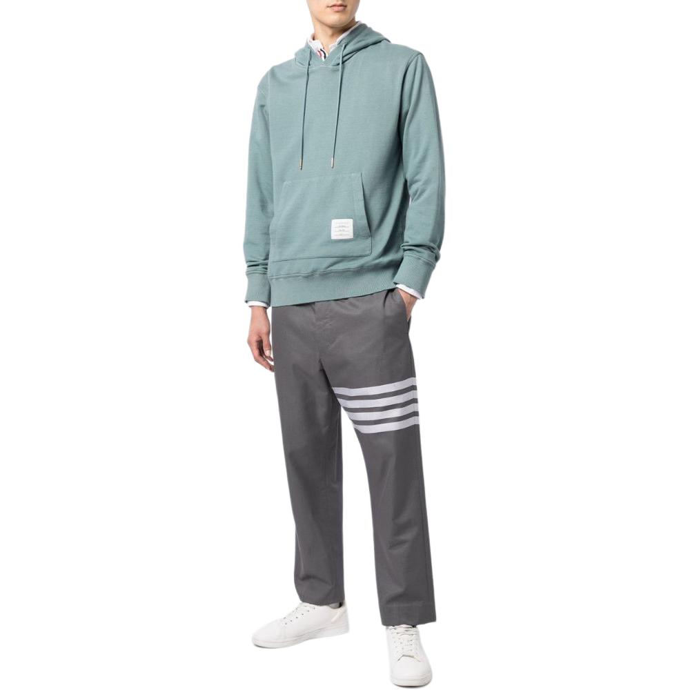 THOM BROWNE Logo-patch Drawstring Hoodie MJT335B-J0007-420