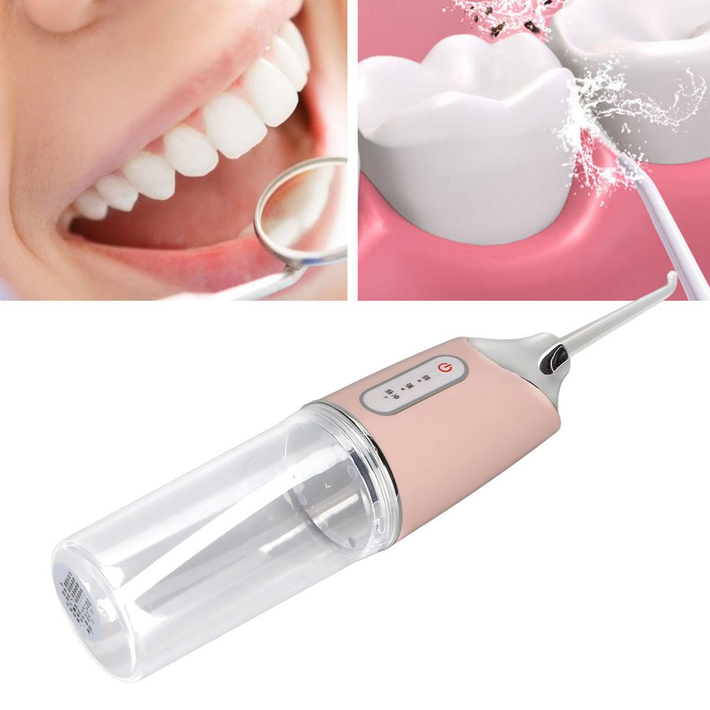 Portable Dental Oral Irrigator Food Residues Removal High Pressure Pulse Teeth Cleaner Pink