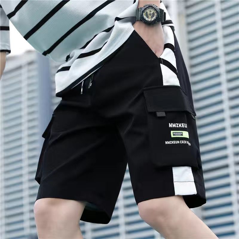 Summer Mens Loose Cargo Short Pants Men Casual Wide Leg Shorts Fashion Five Point Shorts Sweatpants Plus Size
