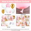 Pink and White Balloon Arch Kit, 121PCS Pink and Gold Balloon Garland Pastal Pink White Gold Confetti Balloons for Girls Birthday Baby Shower Wedding