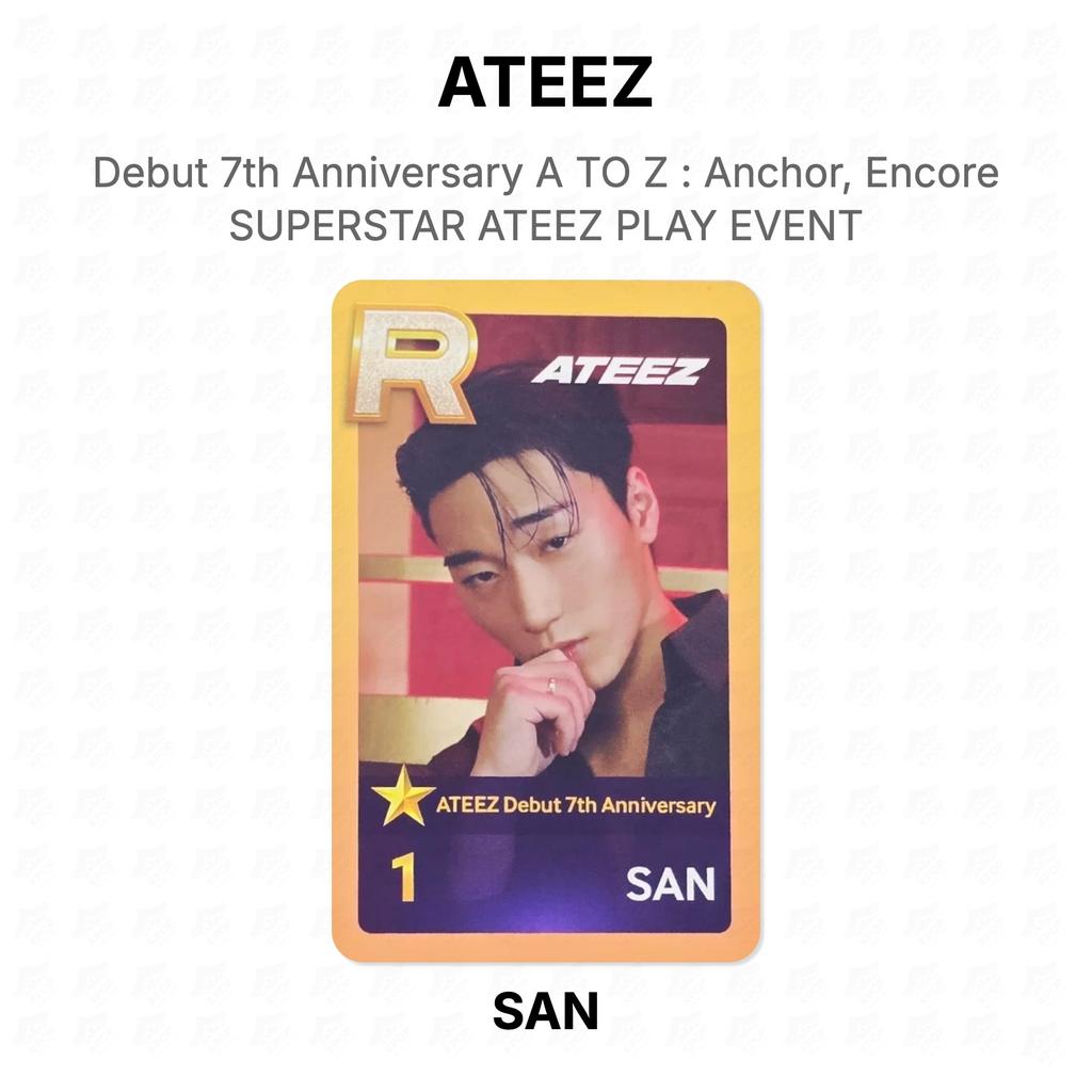ATEEZ 7e Jubileum Debuut A tot Z : Anker, Encore SUPERSTER ATEEZ PLAY EVENEMENT Officiële Fotokaart