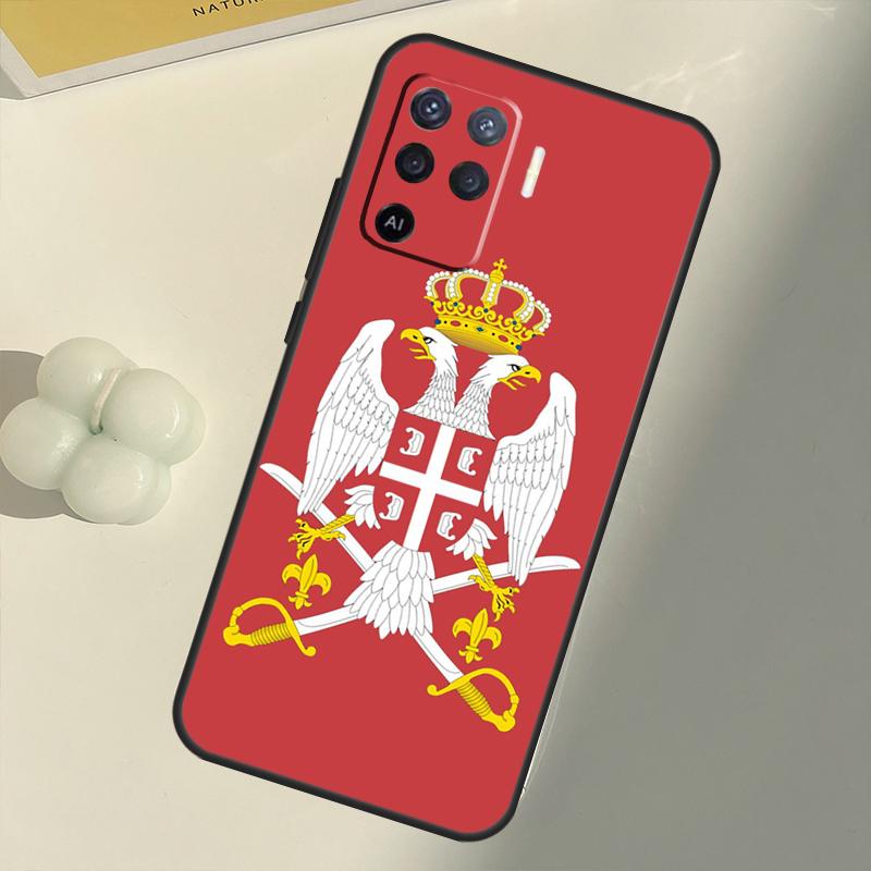 Cool pouzdro s vlajkou Srbska pro OPPO A53 A53S 2020 A5 A9 A31 A52 A72 A94 A74 A54 A83 A91 A93 A16 A15 Zadní Coque