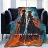 anime characters Asuna and Toru Flannel printed blanket suitable for all seasons suitable for living room office sofa and travel