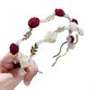 2 Pieces Floral Headbands Set Ornaments Hair Hoops for Show Party Bridal Wedding