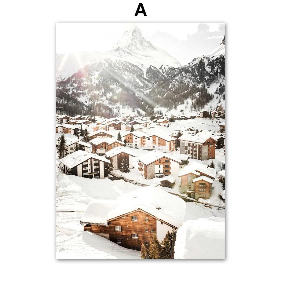 

Скандинавская Зима Снежный Лес Горы Дом Цветы Настенное Искусство Холст Живопись Постеры и Принты Настенные Картины для Декора Гостиной 21cm×30cm NoFrame