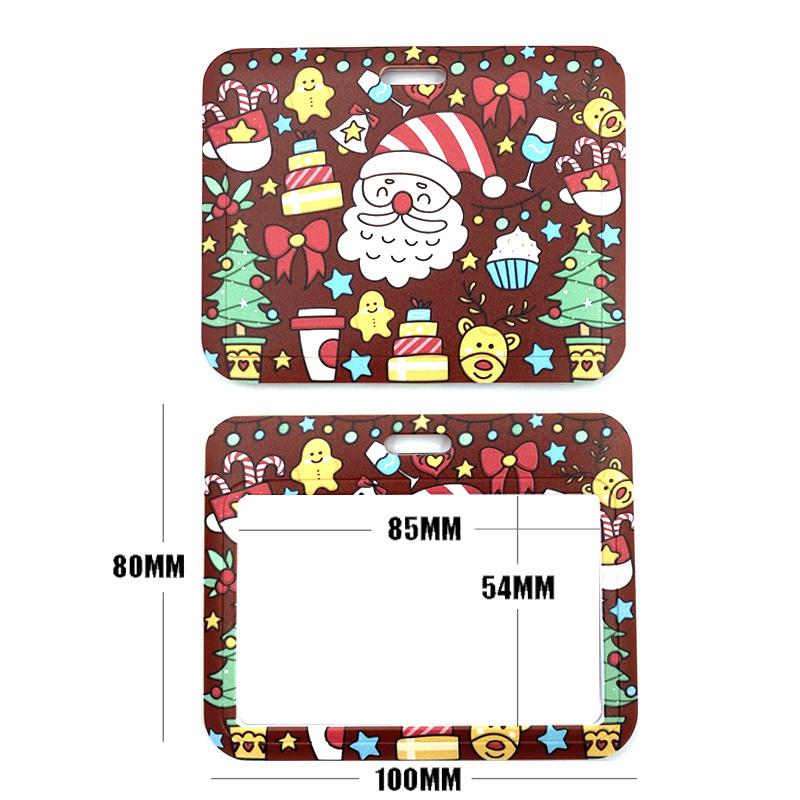 Christmas Art Cartoon Anime Fashion Lanyards Bus ID Name Work Card Holder Accessories Decorations Kids Gifts