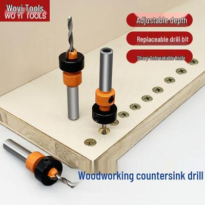 Tapered Countersink Drill Bit with Round Shank for Screw Installation and Woodworking Hole Opening