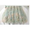 Sommer Damen Eleganter Midirock aus Mesh mit Stickerei und Blumenmuster und hoher Taille