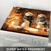Cute Cat Print Rubber Drying Mat for Kitchen and Coffee Shop Use