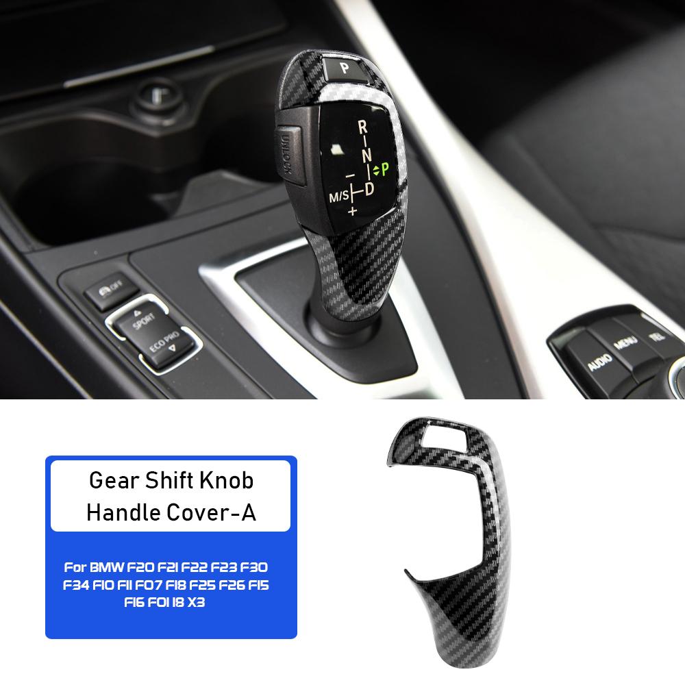 Car Gear Shift Handle Cover For BMW F20 F21 F22 F23 F30 F34 F10 F11 F07 F18 F25 F26 F15 F16 F01 Carbon Fiber Texture Accessories