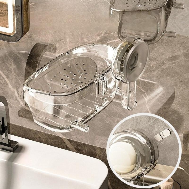 Double Layer Soap Box with Sponge Holder Non Slip Drainage Bathroom Soap Dish