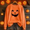 Women's Casual Halloween Printed Pullover Sweatshirt for Party and Daily Wear