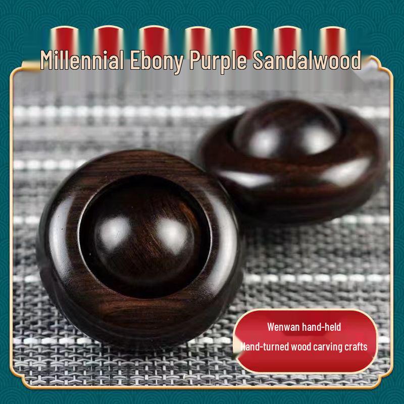 

Purple Sandalwood Carved Handheld Wooden Spinning Handball Approx. 5cm