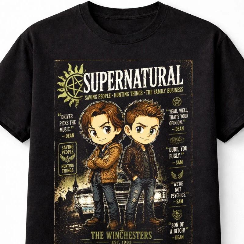 Supernatural Winchester Brothers Dean Sam Hunter TV Graphic Unisex TShirt S