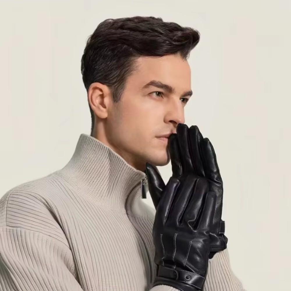 Non-Slip Touch Screen Gloves Warm Skiing Gloves High Quality Leather Gloves  Outdoor Winter