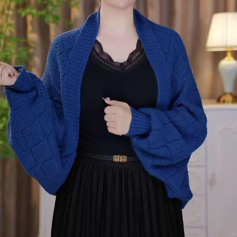 2025 Spring Elegant Knitted Cheongsam Shawl Cardigan - Young, Simple Style