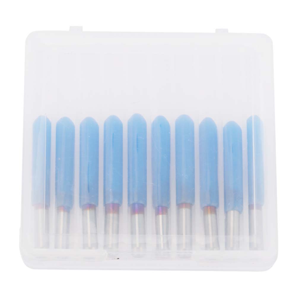 Tungsten Steel CNC Router Cutter Bit Blue Plating 3.175(30 Degrees ) Wood Engraving Knife Bit Set(0.8mm