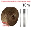 10M Motorcycle Exhaust Pipe Heat Wrap Tape Exhaust Header Wrap High-Temperature Insulation Tape With Stainless Steel Zip Ties