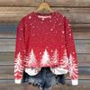 Women's Christmas Printed Casual Fashion Long Sleeve Round Neck Pullover Top
