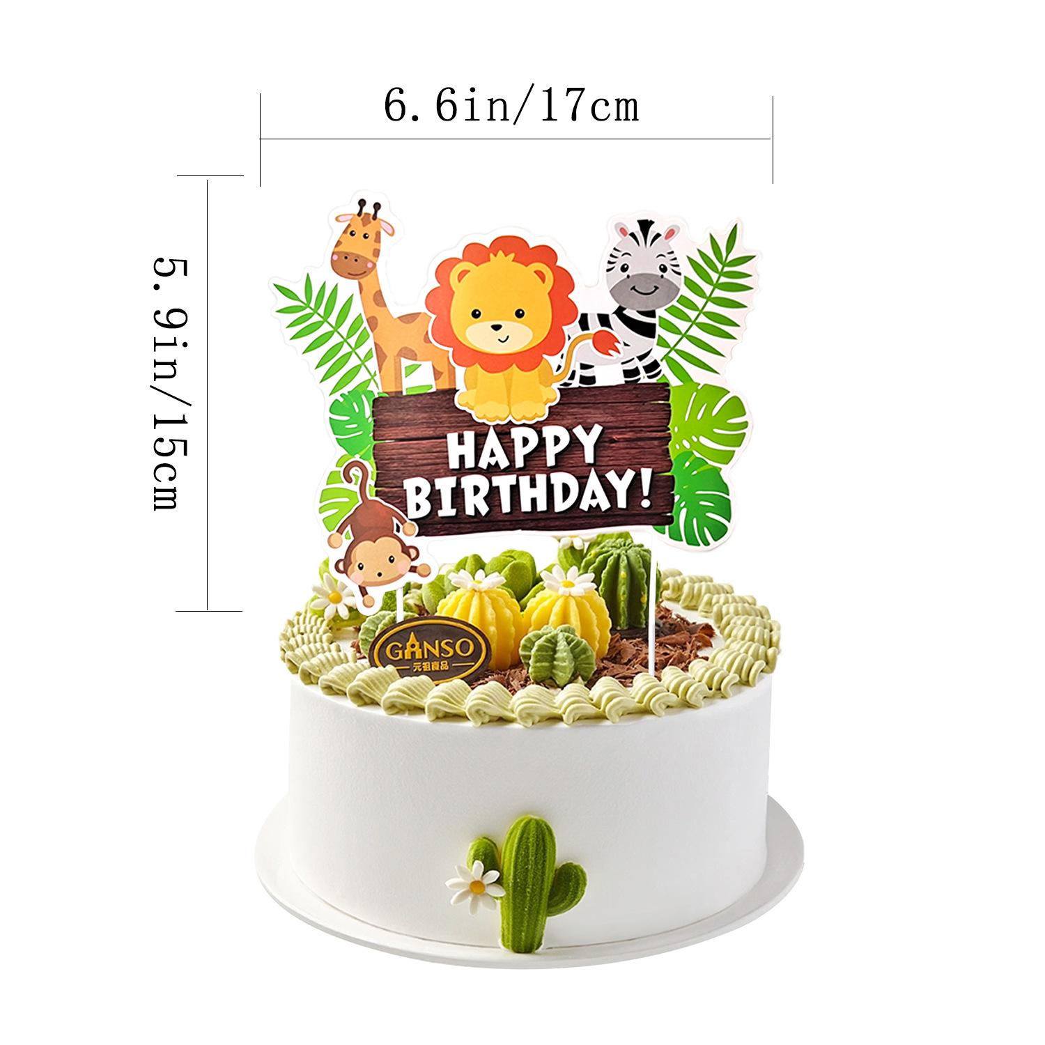 

Cartoon Leafy Animal Birthday Flag Bunting Spiral Pendant Cake Card Baby Birthday Party Decoration 1 pcs animal green leaf power strip