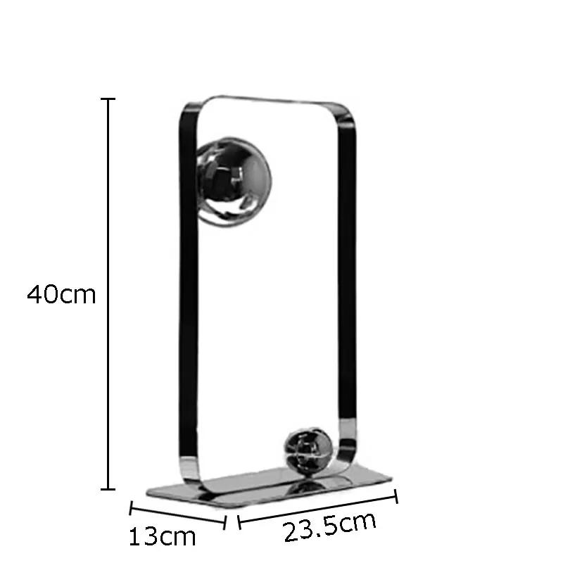 Rectangular Metal Frame Suspension Ball Geometric Artwork Ornaments Desk Decoration Golden/silver Abstract Crafts Modern Decor