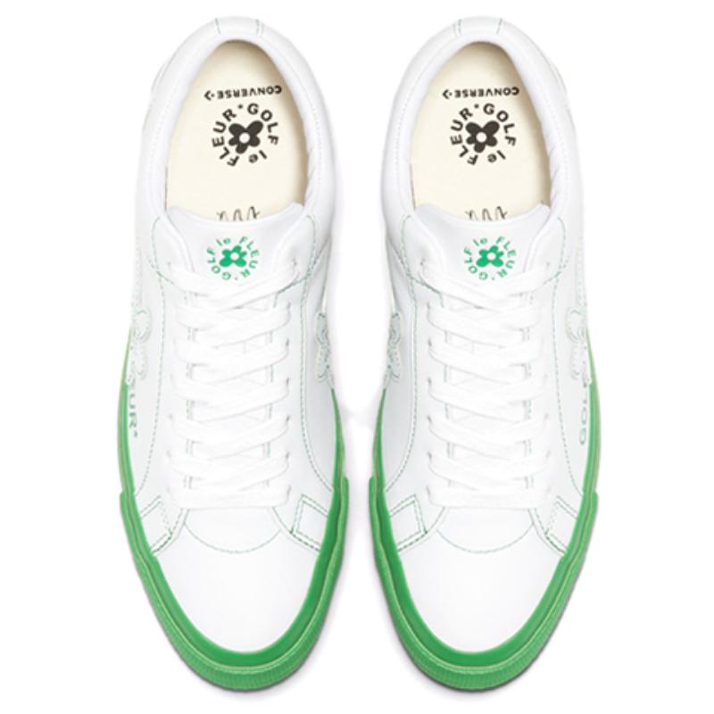 Golf Le X Converse Golf Le Fleur*One Sta Synthetic Leather Small Flower Lightweight and Breathable Low-Top Board Shoes Unisex Green