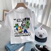 Hot Pixel Game T-shirt Birthday Number Clothes Round Collar Clothing Minecrafted Cartoon Short Sleeve Black Summer Tee Top Gift