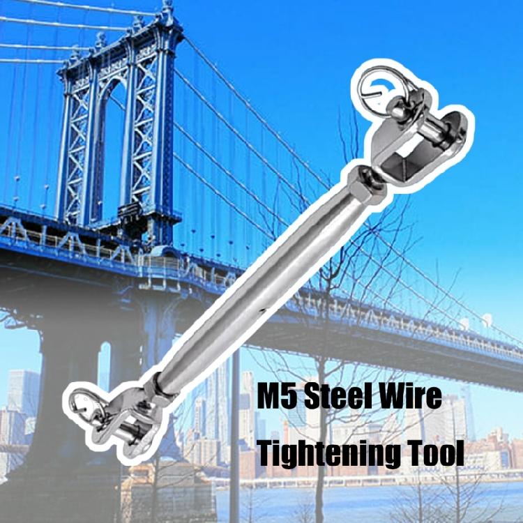 Professional Stainless Steel Jaw Turnbuckles 5Pcs Weather Resistant Elastic Regulator For Tent Anchoring Rope Tightening