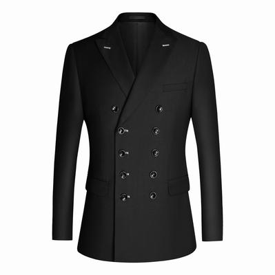 Completo Blazer Doppio Petto da Uomo Slim Fit: Moda Professionale, Business Casual in Blu Scuro, Nero e Grigio