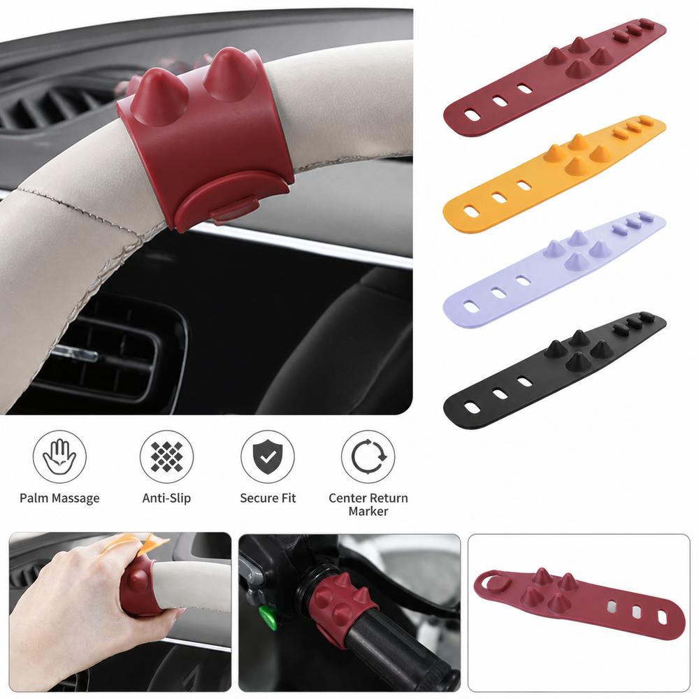 Palm Relief Grip Steering Wheel Wrap Cover Silicone Alignment Marker Reminder  Motorcycle