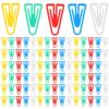 100 Pcs Triangular Paper Clip Small Clips Office Supplies Small Multi-function Paper Clips Desk Convenient Plastic Accessories