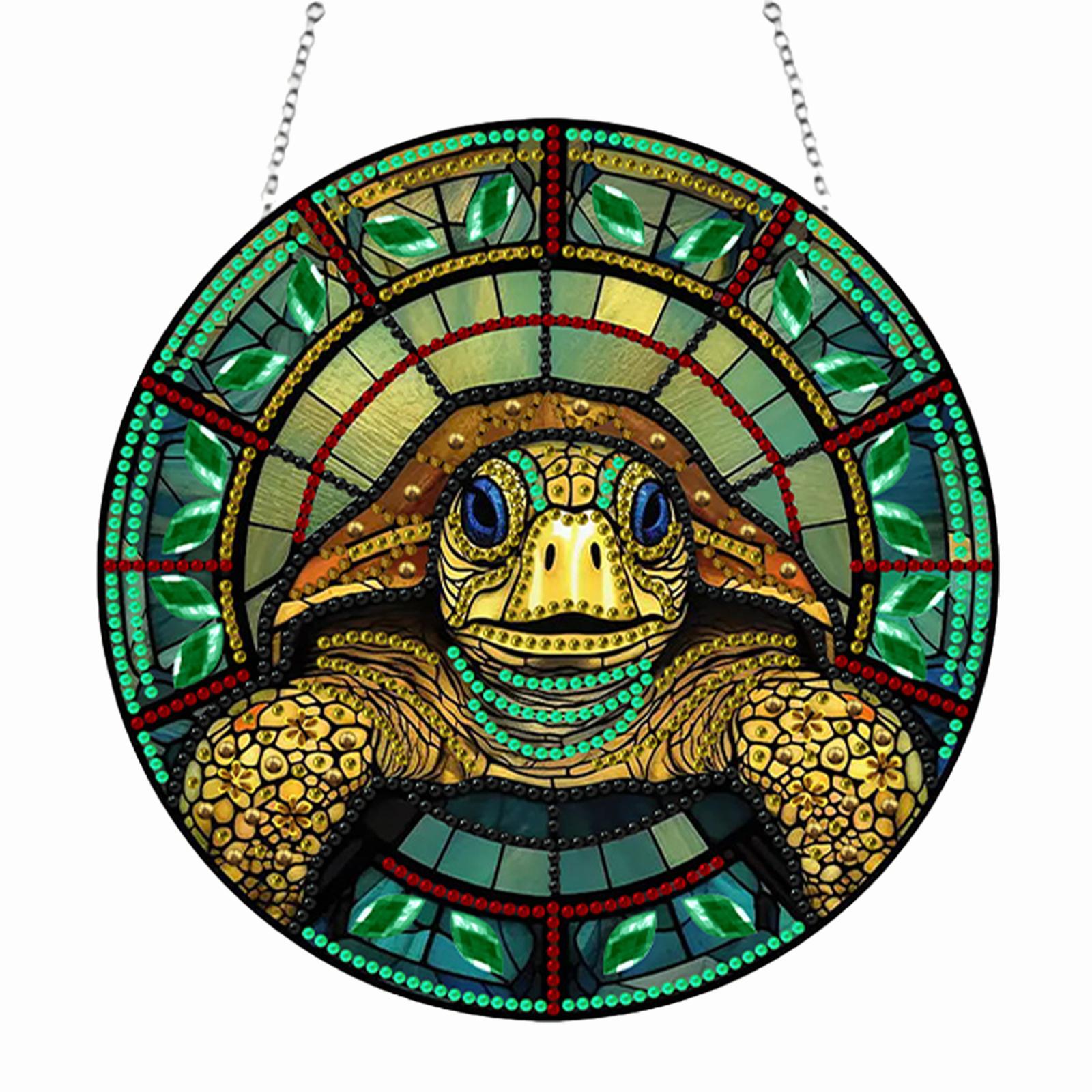 

Sea Turtle 2D/Flat DIY Special Shape Rhinestone Diamond Art Window Pendants Diamond Painting Set Wall Decor for Home & Windows